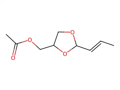 (2-Prop-1-enyl-1,3-dioxolan-4-yl)methyl acetate structure