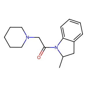 1-(2-Methyl-2,3-dihydro-1H-indol-1-yl)-2-(piperidin-1-yl)ethan-1-onato structure