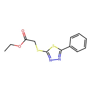Acetic acid, ((5-phenyl-1,3,4-thiadiazol-2-YL)thio)-, ethyl ester structure