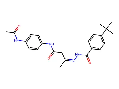 N-(4-Acetamidophenyl)-3-[2-(4-tert-butylbenzoyl)hydrazinylidene]butanamide structure