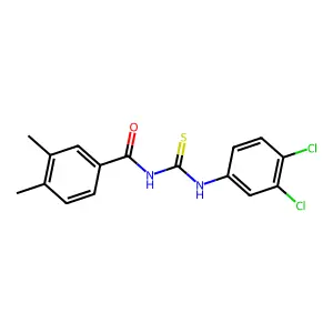 N-[(3,4-dichlorophenyl)carbamothioyl]-3,4-dimethylbenzamide structure