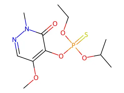 O-Ethyl O-isopropyl O-(5-methoxy-2-methyl-3-oxo-2H-pyridazin-4-yl) phosphorothioate structure
