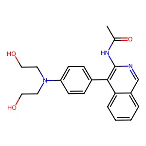 N-(4-(4-(Bis(2-hydroxyethyl)amino)phenyl)isoquinolin-3-yl)acetamide structure