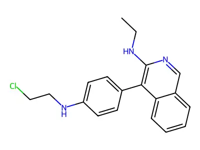 4-{4-[(2-Chloroethyl)amino]phenyl}-N-ethylisoquinolin-3-amine structure