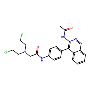 N-[4-(3-acetamidoisoquinolin-4-yl)phenyl]-2-[bis(2-chloroethyl)amino]acetamide structure