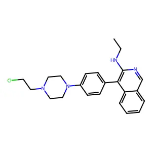 4-{4-[4-(2-Chloroethyl)piperazin-1-yl]phenyl}-N-ethylisoquinolin-3-amine structure