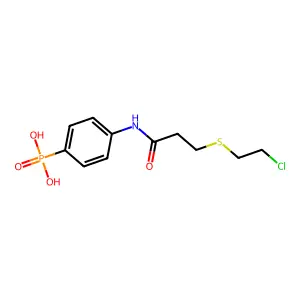 (4-{3-[(2-Chloroethyl)sulfanyl]propanamido}phenyl)phosphonic acid structure