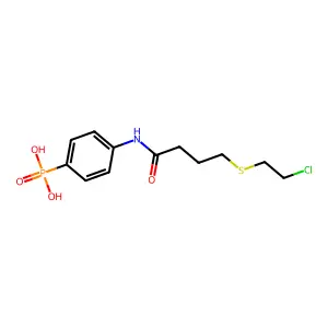 (4-{4-[(2-Chloroethyl)sulfanyl]butanamido}phenyl)phosphonic acid structure