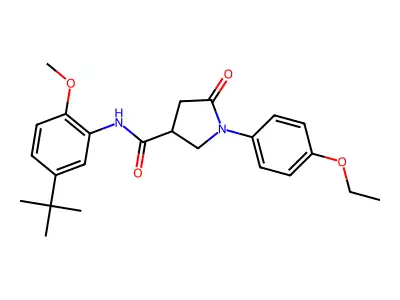 N-(5-tert-butyl-2-methoxyphenyl)-1-(4-ethoxyphenyl)-5-oxopyrrolidine-3-carboxamide structure