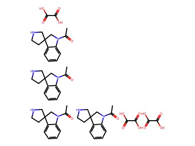 Spiro(indoline-3,3'-pyrrolidine), 1-acetyl-, oxalate (4:3) structure