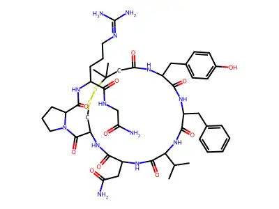 argipressin, deaminopenicillamine(1)-Val(4)- structure