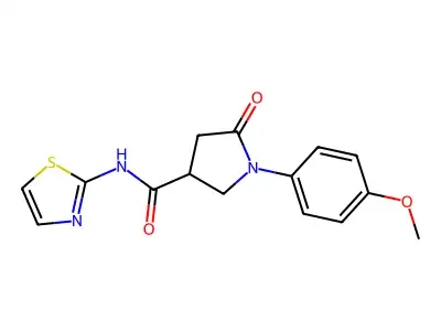1-(4-methoxyphenyl)-5-oxo-N-(1,3-thiazol-2-yl)pyrrolidine-3-carboxamide structure