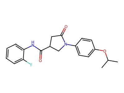 N-(2-fluorophenyl)-1-(4-isopropoxyphenyl)-5-oxo-3-pyrrolidinecarboxamide structure