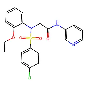 2-(N-(4-chlorophenyl)sulfonyl-2-ethoxyanilino)-N-pyridin-3-ylacetamide structure