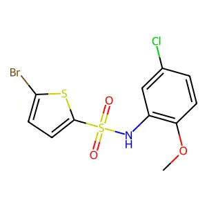 5-bromo-N-(5-chloro-2-methoxyphenyl)thiophene-2-sulfonamide structure