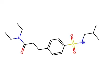 N,N-diethyl-3-{4-[(isobutylamino)sulfonyl]phenyl}propanamide structure