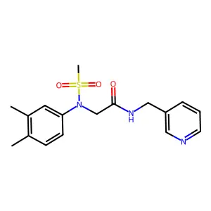 2-(3,4-dimethyl-N-methylsulfonylanilino)-N-(pyridin-3-ylmethyl)acetamide structure