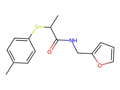N-(2-furylmethyl)-2-[(4-methylphenyl)sulfanyl]propanamide structure