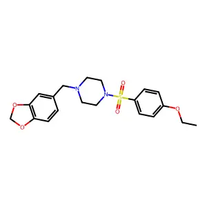 1-Benzo[1,3]dioxol-5-ylmethyl-4-(4-ethoxy-benzenesulfonyl)-piperazine structure