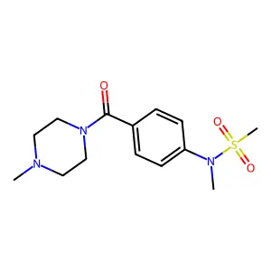 N-methyl-N-[4-(4-methylpiperazine-1-carbonyl)phenyl]methanesulfonamide structure