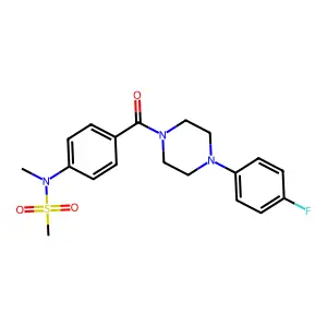 N-[4-[4-(4-fluorophenyl)piperazine-1-carbonyl]phenyl]-N-methylmethanesulfonamide structure