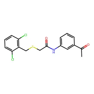 N-(3-acetylphenyl)-2-[(2,6-dichlorobenzyl)sulfanyl]acetamide structure