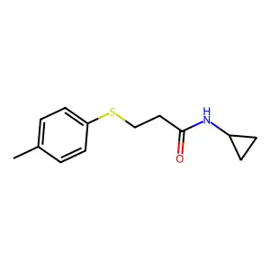 N-cyclopropyl-3-[(4-methylphenyl)sulfanyl]propanamide structure