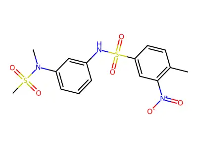 4-methyl-N-{3-[methyl(methylsulfonyl)amino]phenyl}-3-nitrobenzenesulfonamide structure
