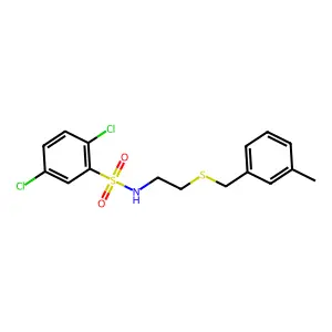 2,5-dichloro-N-{2-[(3-methylbenzyl)sulfanyl]ethyl}benzenesulfonamide structure