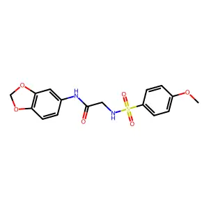 N-(1,3-benzodioxol-5-yl)-2-[(4-methoxyphenyl)sulfonylamino]acetamide structure