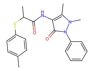 N-(1,5-dimethyl-3-oxo-2-phenyl-2,3-dihydro-1H-pyrazol-4-yl)-2-[(4-methylphenyl)sulfanyl]propanamide structure