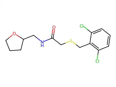 2-[(2,6-dichlorophenyl)methylsulfanyl]-N-(oxolan-2-ylmethyl)acetamide structure