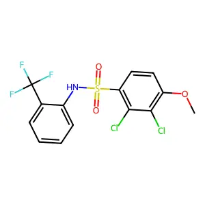 2,3-dichloro-4-methoxy-N-[2-(trifluoromethyl)phenyl]benzenesulfonamide structure