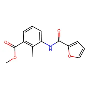 Benzoic acid, 3-[(2-furanylcarbonyl)amino]-2-methyl-, methyl ester (9CI) structure
