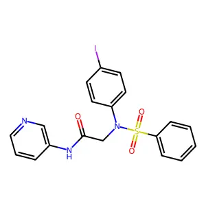 2-[N-(benzenesulfonyl)-4-iodoanilino]-N-pyridin-3-ylacetamide structure