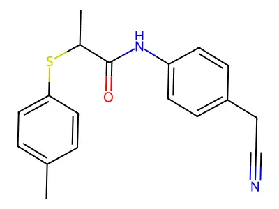 N-[4-(cyanomethyl)phenyl]-2-(4-methylphenyl)sulfanylpropanamide structure