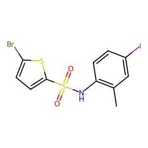 5-bromo-N-(4-iodo-2-methylphenyl)thiophene-2-sulfonamide structure