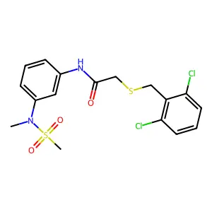 2-[(2,6-dichlorobenzyl)sulfanyl]-N-{3-[methyl(methylsulfonyl)amino]phenyl}acetamide structure
