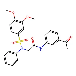 N-(3-acetylphenyl)-2-{[(3,4-dimethoxyphenyl)sulfonyl]anilino}acetamide structure
