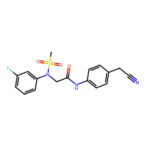 N-[4-(cyanomethyl)phenyl]-2-(3-fluoro-N-methylsulfonylanilino)acetamide structure