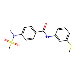4-[methyl(methylsulfonyl)amino]-N-(3-methylsulfanylphenyl)benzamide structure