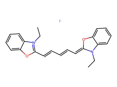 3,3'-Diethyloxadicarbocyanine iodide structure