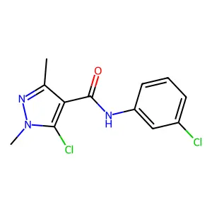 1H-Pyrazole-4-carboxamide, 5-chloro-N-(3-chlorophenyl)-1,3-dimethyl- structure