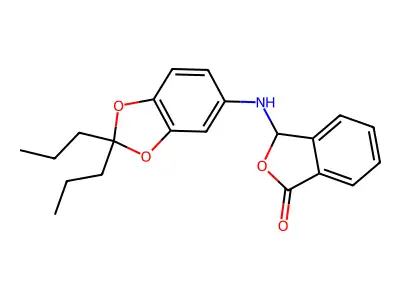 1(3H)-Isobenzofuranone, 3-((2,2-dipropyl-1,3-benzodioxol-5-yl)amino)- structure