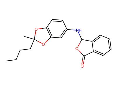 1(3H)-Isobenzofuranone, 3-((2-butyl-2-methyl-1,3-benzodioxol-5-yl)amino)- structure