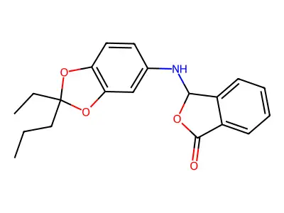 1(3H)-Isobenzofuranone, 3-((2-ethyl-2-propyl-1,3-benzodioxol-5-yl)amino)- structure