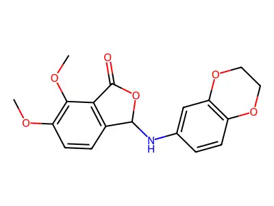 3-((2,3-Dihydro-1,4-benzodioxin-6-yl)amino)-6,7-dimethoxy-1(3H)-isobenzofuranone structure