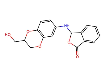 3-((2,3-Dihydro-2-(hydroxymethyl)-1,4-benzodioxin-6-yl)amino)-1(3H)-isobenzofuranone structure