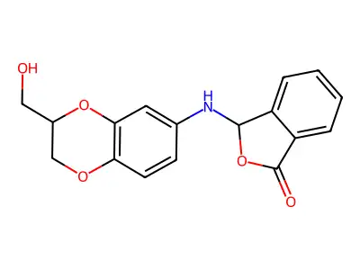 3-((2,3-Dihydro-3-(hydroxymethyl)-1,4-benzodioxin-6-yl)amino)-1(3H)-isobenzofuranone structure
