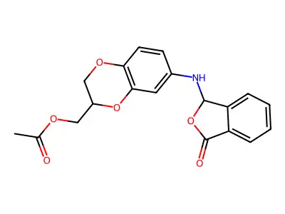 3-((3-((Acetyloxy)methyl)-2,3-dihydro-1,4-benzodioxin-6-yl)amino)-1(3H)-isobenzofuranone structure
